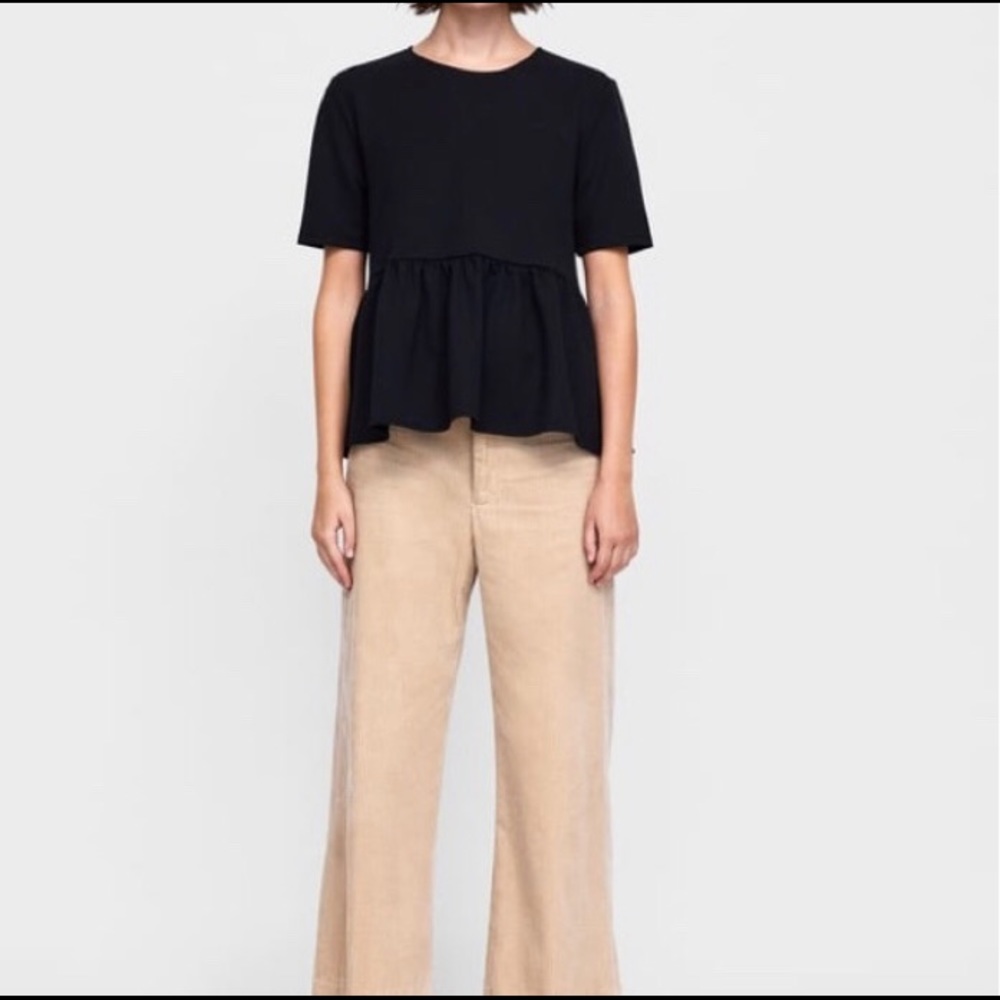 Zara Black Peplum Top
